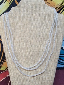 3 string faceted moonstone necklace